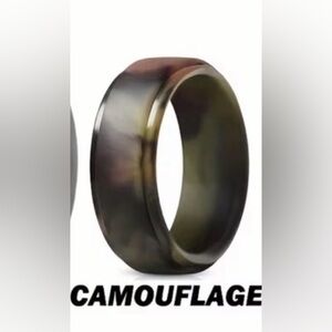 🩷 FREE WITH ANY PURCHASE Men's Silicone Camouflage Colored Wedding Band Ring Sz9